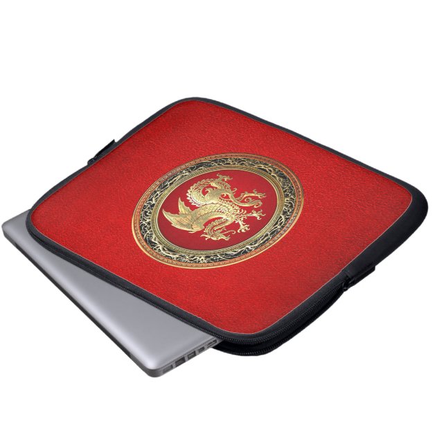 [300] Islands Dragon, Landvæ ttir [Guld] Laptop Sleeve (Framre botten)