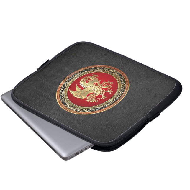 [300] Islands Dragon, Landvæ ttir [Guld] Laptop Sleeve (Framre botten)