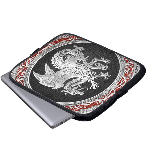 [300] Islands Dragon, Landvæ ttir [Silver] Laptop Sleeve (Framre botten)