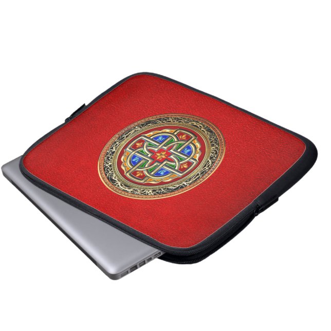[300] Keltiska Kor [Guld+Enamel] Laptop Fodral (Framre botten)