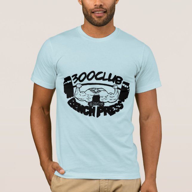 300 Klubbar Bench Press Manar Bella Canvas TShirt Tee (Framsida)