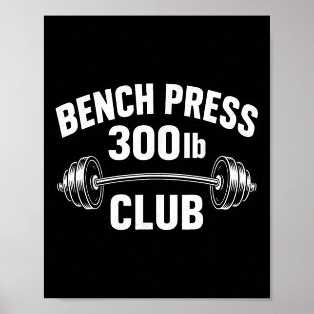 300 lbs Pound Bench Press Klubb Vightlift Power Poster (Framsidan)