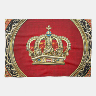 [300] Prince-Princess Kung-Queen Krona [Belg.Guld] Kökshandduk