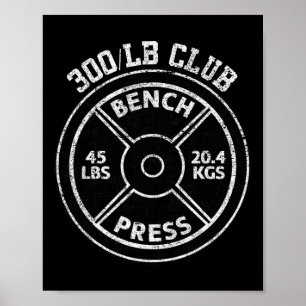 300 Pund Bänkpress Klubb Gym Styrkelyft P Poster