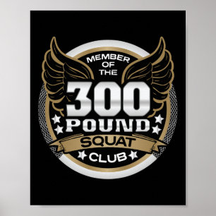 300 Pund Knäböj Klubb För Kraftlyftare Viktlyftare Poster