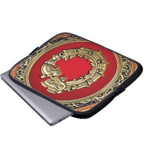 [300] Serpent Gud Quetzalcoatl [Guld] Laptop Sleeve