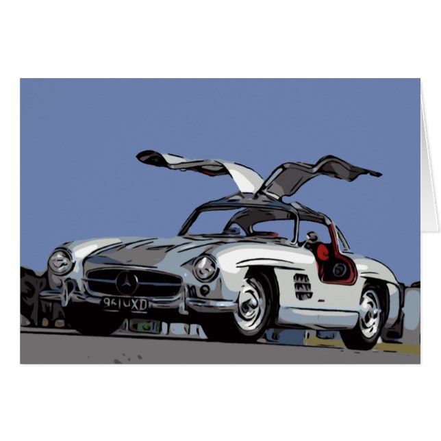 300 SL - GULLWING HÄLSNINGSKORT (Framsidan Horizontal)