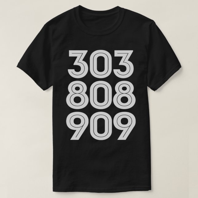 303 808 909 Synth Drum Maskin DJ Design T Shirt (Design framsida)