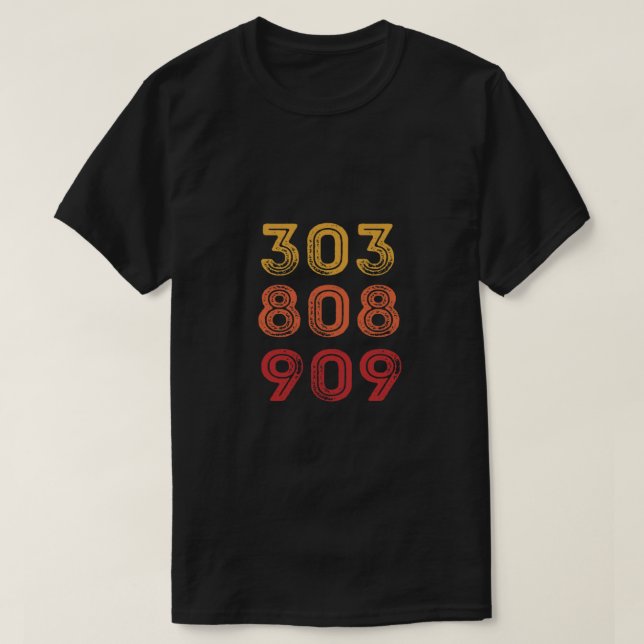 303 808 909 Synth Drum Maskin T Shirt (Design framsida)