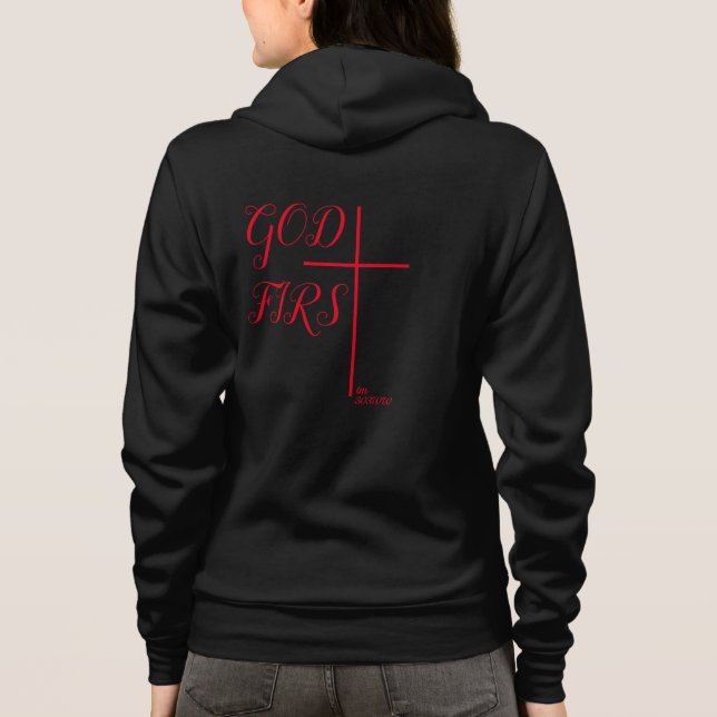 303WW "GOD FÖRSTA" KOR Svart ZIP-UP-offert T Shirt (Baksida)