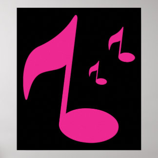 3046450GIRLY ROSA MUSIK NOTER SYMBOLS ROLIGT PARTY POSTER