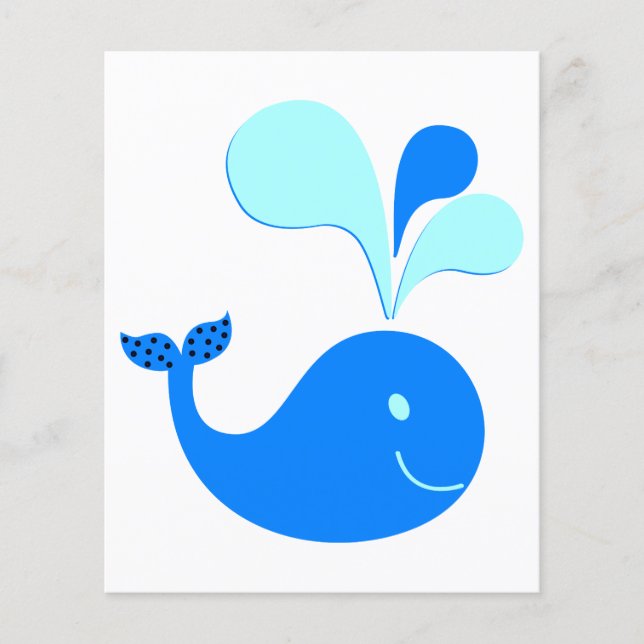 307607 BLUE WHALE-GRAFIK AV TECKNAD FLYGBLAD (Framsidan)