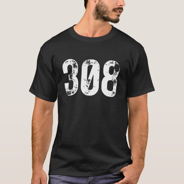 308 Area Code Grand Island NE Mobile Telephone Are T Shirt (Framsida)