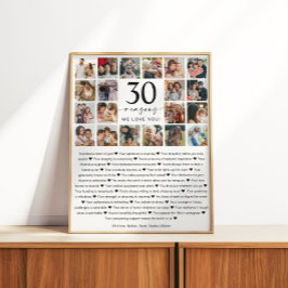 30 anledningar till att vi Kärlek dig Photo Collag Perfect Poster
