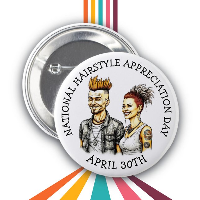 30 april är Hairstyle Appreciation Day Knapp (Skapare uppladdad)