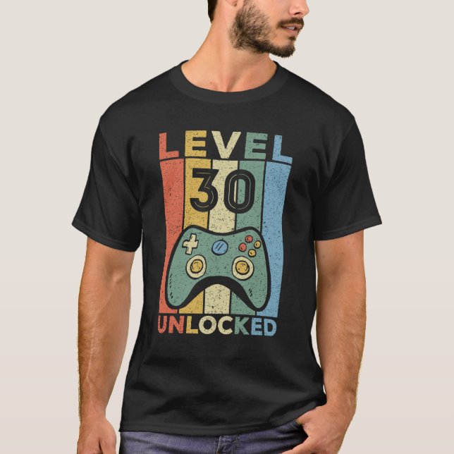 30 år gamla gåvor Manar Gamer 30års födelsedag Gif T Shirt (Framsida)