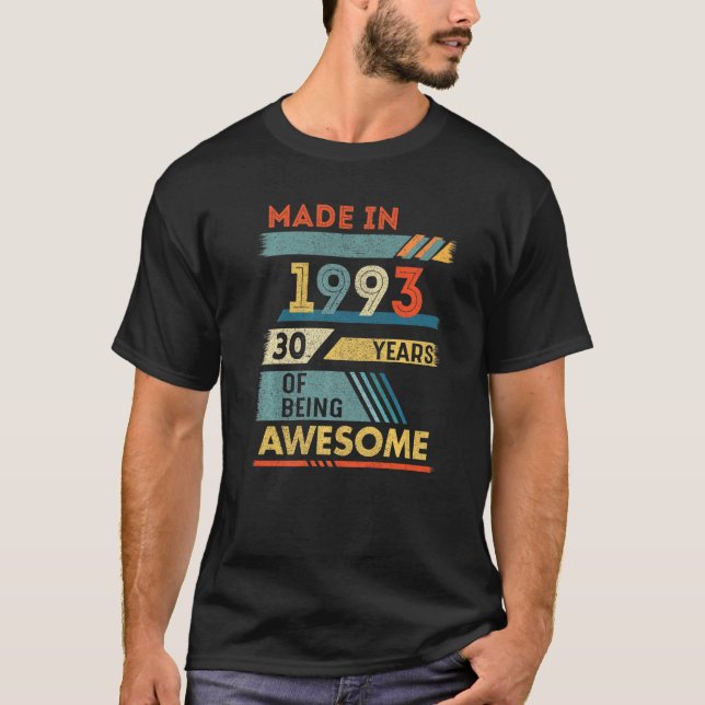 30 år gammal 1993 30 år gammal av Aweso T Shirt (Framsida)