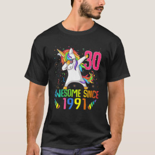 30 år gammal 30års födelsedag Unicorn Dabbing Girl T Shirt