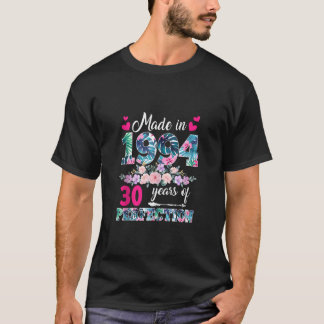 30 år gammal född 1994 Blommigt 30års födelsedag W T Shirt
