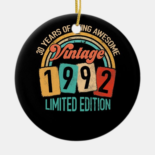 30 år gammal i Fantastisk 1992 30års födelsedag Julgransprydnad Keramik (Framsidan)