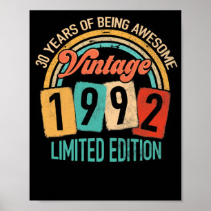 30 år gammal i Fantastisk 1992 30års födelsedag Poster