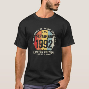 30 år gammal september 1992 30års födelsedag 1 t shirt