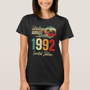 30 år gammal Vintage augusti 1992 30års födelsedag T Shirt