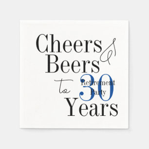 30 år Pension Cheers Öl Blue Party Pappersservett