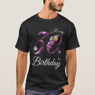 30-årig Shirt-Blommigt 1990 Min 30-årsjubileum T Shirt