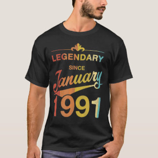 30-årig Vintage i 30års födelsedag, född i januari T Shirt