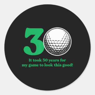 30-åriga Golfer Golfing-citat Golf 30:e Birthda Runt Klistermärke