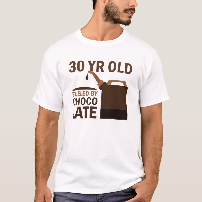 30 årigt som tankas av choklad t-shirt (Framsida)