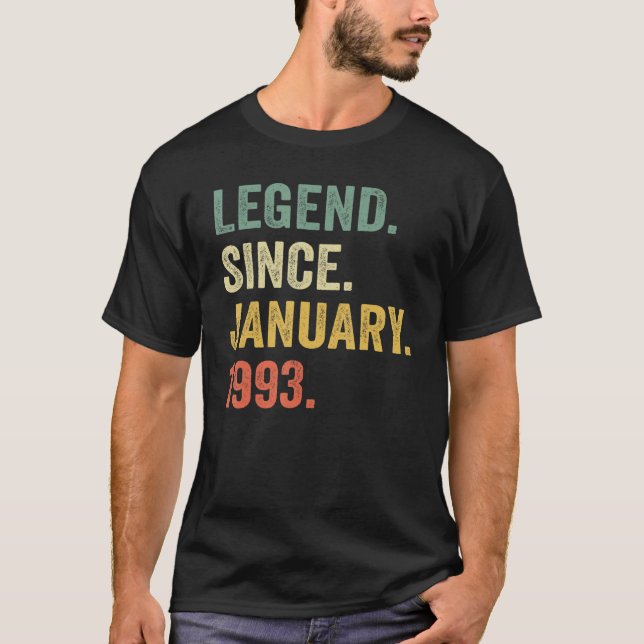 30 års ålder sedan januari 1993 30:e födelsedag t shirt (Framsida)
