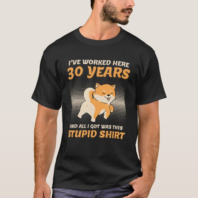 30 års arbetsårsdag för service-firman t shirt (Framsida)