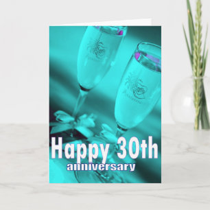 30-års bröllopsdag champagnefirande kort
