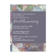 30-års bröllopsdag Modern pärlinbjudan