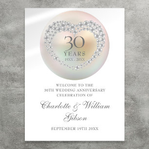 30-års bröllopsdag Pärl Välkomstskylt Poster