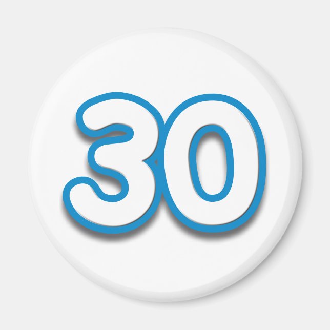 30 års födelsedag eller årsdag - lägg till text magnet (Framsidan)