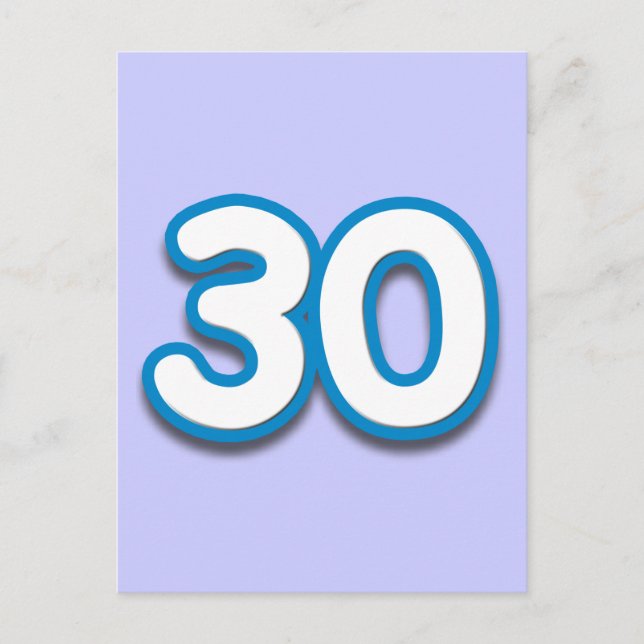 30 års födelsedag eller årsdag - lägg till text vykort (Framsida)