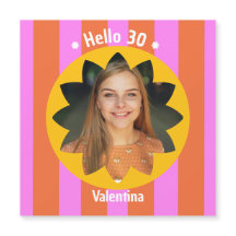 30-års födelsedag färgrik foto rosa gul trendig