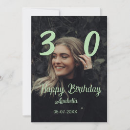 30-års födelsedag lägg till namn datum år grön pas inbjudningar