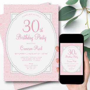 30-års födelsedag Modern Stilfull Feminim Elegant Inbjudningar