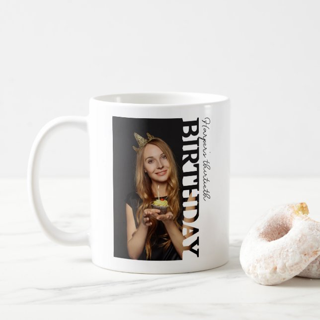 30-års födelsedags fotohögskolefest kaffemugg (Med munk)