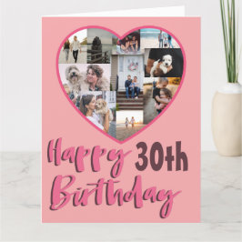30-års födelsedags fotokollage gratulationskort fö kort
