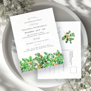 30-års födelsedags julgran December födelsemånad b Inbjudan Vykort