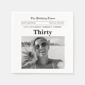 30-års födelsedags tidning pappersservett