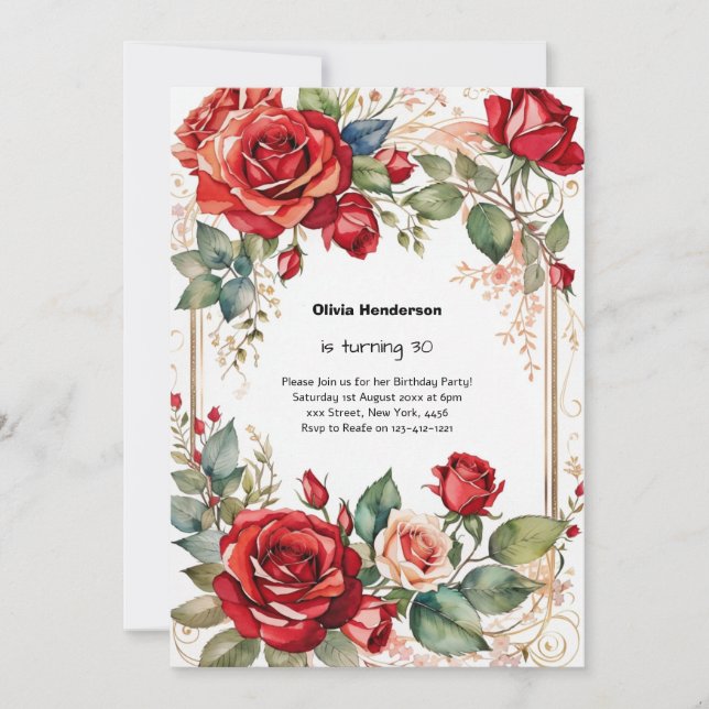 30-års födelsedagsinbjudan inbjudningar (Framsida)