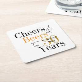 30 Års Pension Cheers Öl Minimal Fest Underlägg Papper Kvadrat