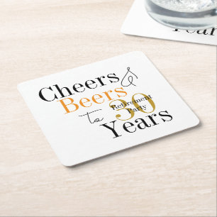 30 Års Pension Cheers Öl Minimal Fest Underlägg Papper Kvadrat