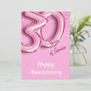 30 års Rosa Blegon Card för anställda Inbjudningar